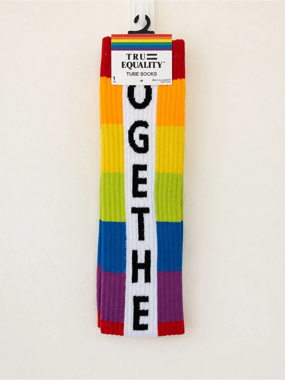 True Equality Rainbow Together Tube Socks NWT Men’s 6-12